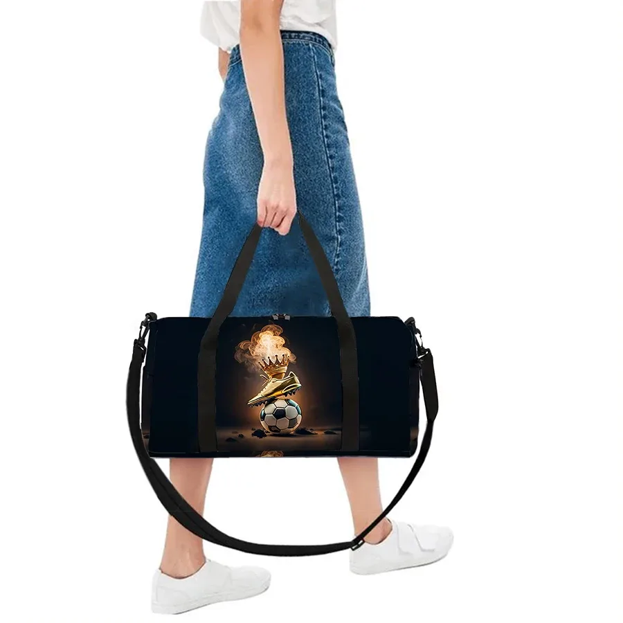 grand sac de voyage flame football, sac fourre-tout multifonctionnel, sacs à main imperméables, sacs de sport pour garçons/filles, sac de fitness pour enfants