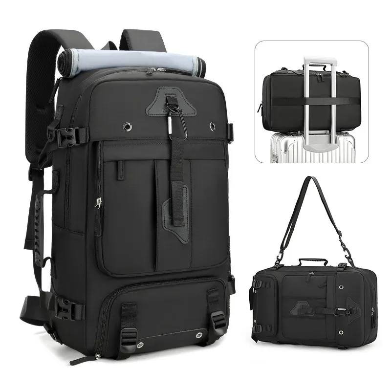 sac à dos de voyage de grande capacité 60l pour hommes, sac à dos extensible pour voyage en plein air, grand sac à bagages avec compartiment pour chaussures