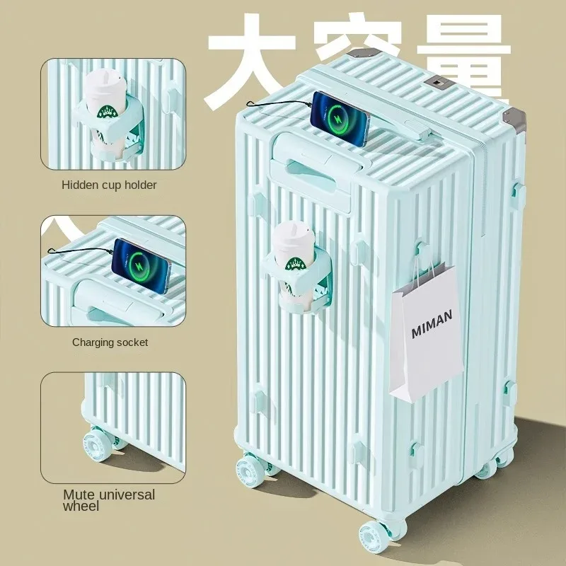 valise multifonctionnelle de grande capacité de 30/ 32 pouces, boîtier de chariot pour étudiants, étui de voyage pc durable avec roues absorbant les chocs
