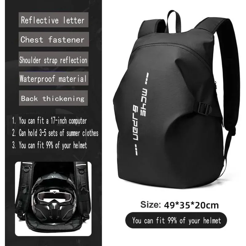 sac à dos de moto, sac à dos de casque imperméable pour hommes, sac d'équitation, sac à dos de moto, sac d'ordinateur portable, sac à dos de voyage de grande capacité