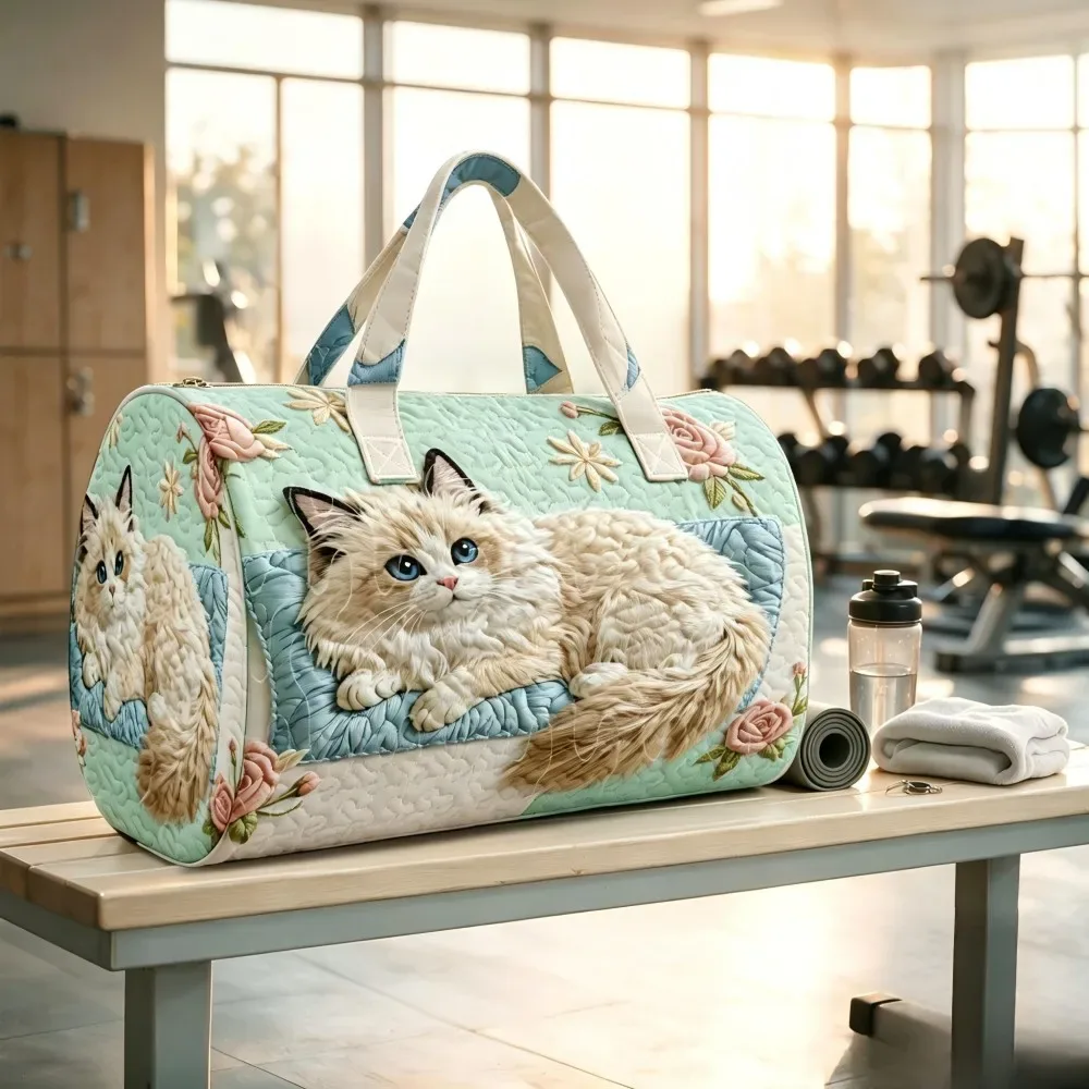 sac à main matelassé rose à motif floral, grande capacité, pour femmes, idéal pour le sport, le week-end, les voyages, sac de voyage ou sac à bandoulière pour la nuit.