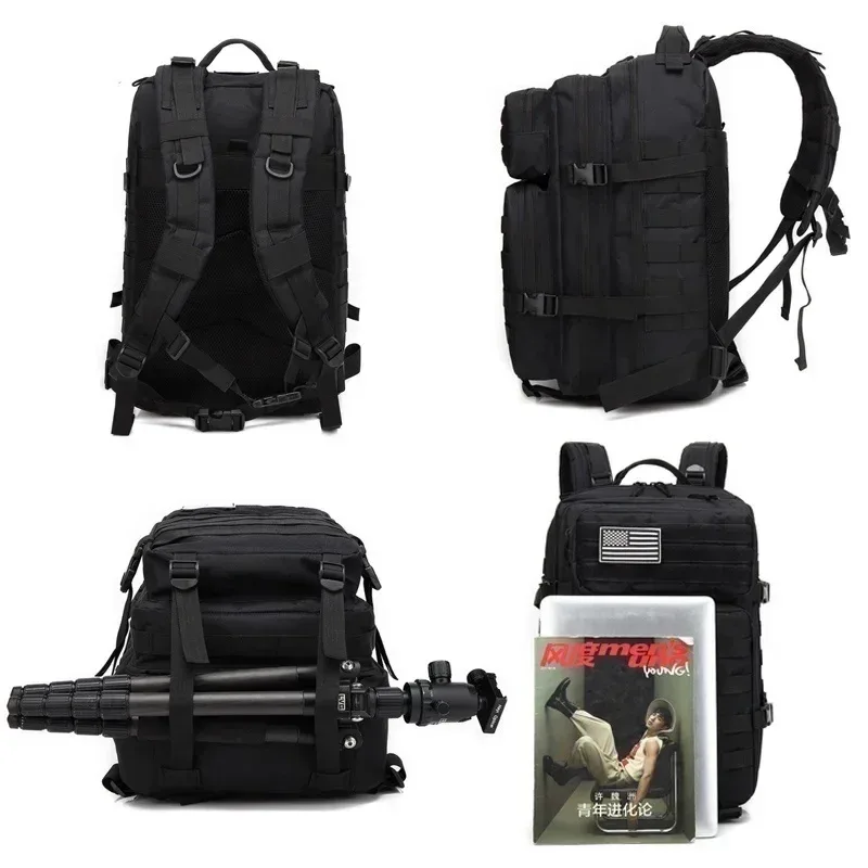 sac à dos tactique 30l/50l en nylon 1000d imperméable, pour trekking, pêche, chasse, camping, activités outdoor et randonnée