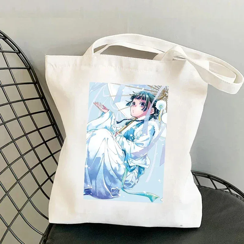 sac à bandoulière en toile anime the apothecary diaries, fourre-tout de voyage de grande capacité, sacs de shopping écologiques, cadeau de fête cosplay