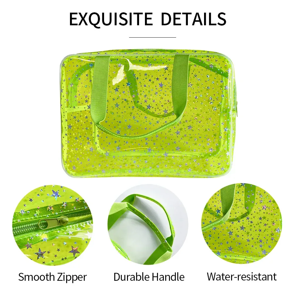 nouveauté sac cosmétique pour femmes portable voyage trousse de toilette durable pvc matériel fermeture éclair grand organisateur de maquillage clair