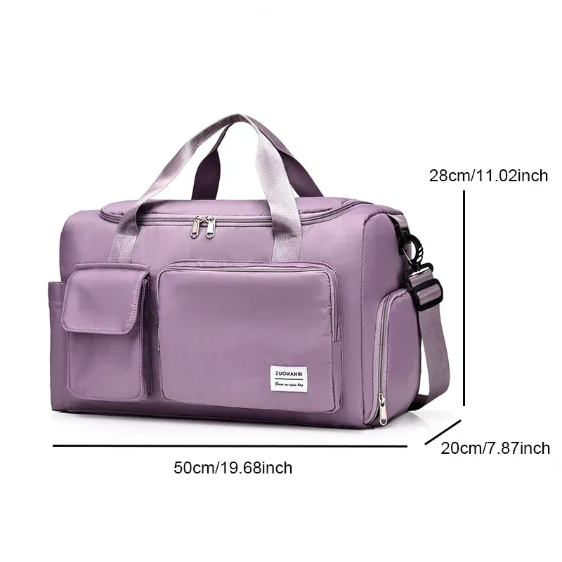 sac de voyage à main de grande capacité pour femmes, sacs de sport de nuit avec compartiment à chaussures, sacs de sport et de fitness pour femmes, 2024