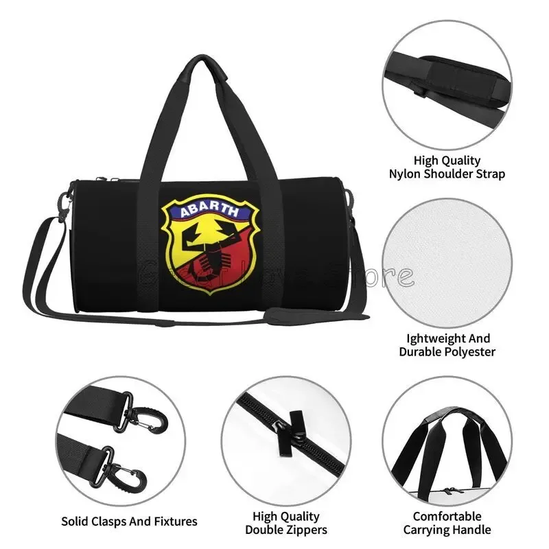 abarth c – sac de sport cool pour hommes, sac à main imprimé oxford de grande capacité, sacs de voyage en plein air, sacs de fitness