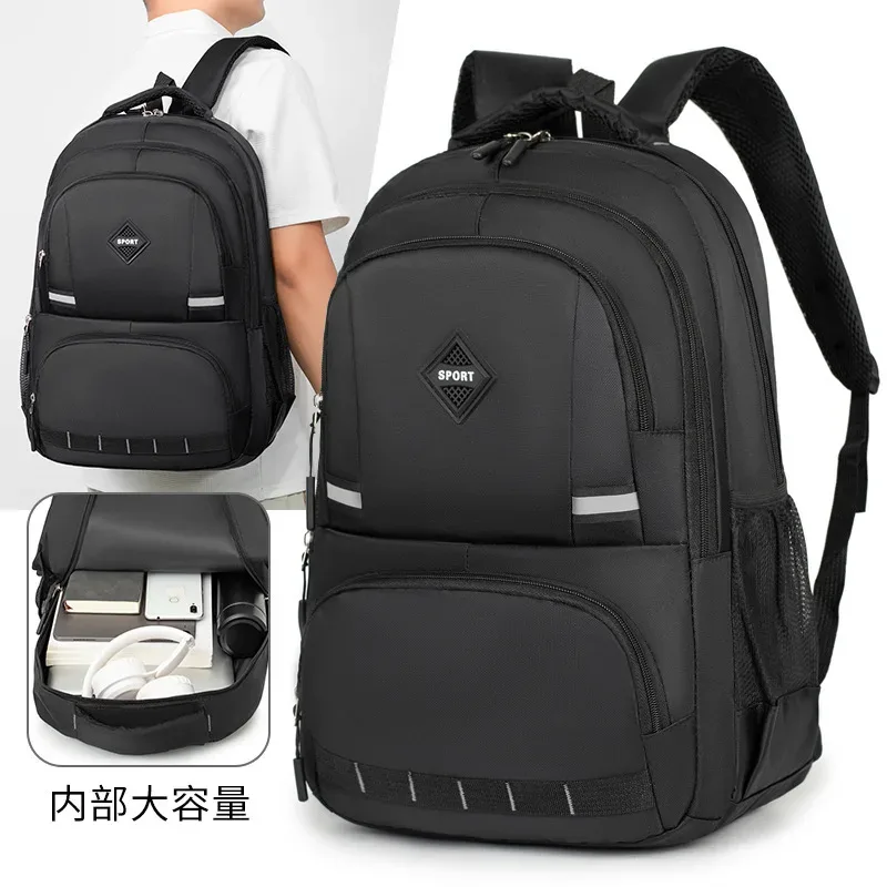 sac à dos nouvelle grande capacité sac d'ordinateur hommes simple mode collège étudiant sac ordinateur portable d'affaires double sacs à bandoulière