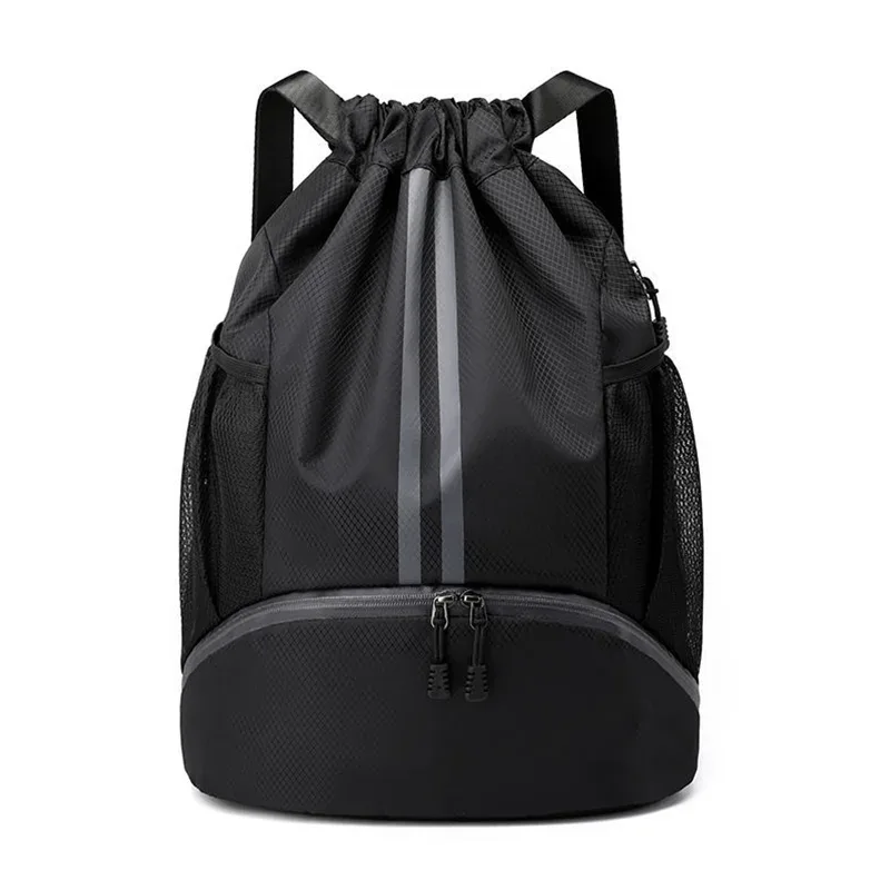 sac à dos de sport avec cordon de serrage, sac à dos de basket-ball pour femmes et hommes, sac de sport avec compartiment à chaussures et poche résistante aux humides