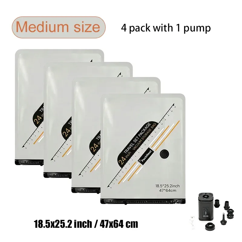 sacs vide compression valise voyage pompe electrique kit, 3 tailles bagages vetements armoire placard organisateur rangement grande capacite anti moisi portatif compact accessoires maison protection reutilisable