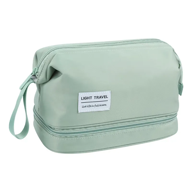 sac à cosmétiques de grande capacité, trousse de toilette double couche, organisateur de maquillage, trousse de voyage de toilette ​ essentiels de voyage portables
