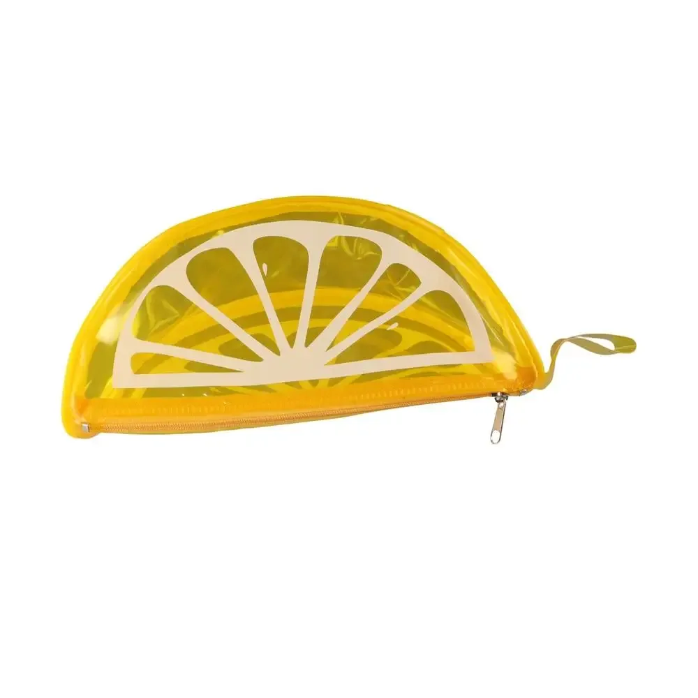 sac à cosmétiques transparent couleur citron, sac de rangement de maquillage portable de grande capacité, trousse de toilette professionnelle multifonctionnelle à fermeture éclair pour femmes