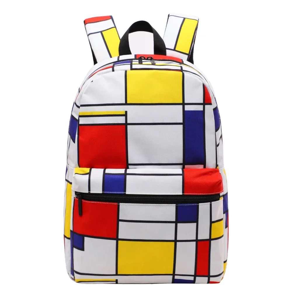 tinyat 14 inch gaming backpack, shockproof laptop compartment school bag, 3d color block design travel backpack for gym,cycling
