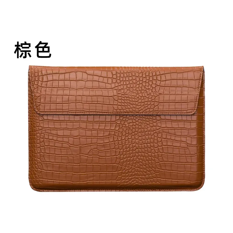 graver le nom motif crocodile pochette pour ordinateur portable sac en cuir de luxe étanche pochette d'ordinateur mode ordinateur portable sacs de rangement