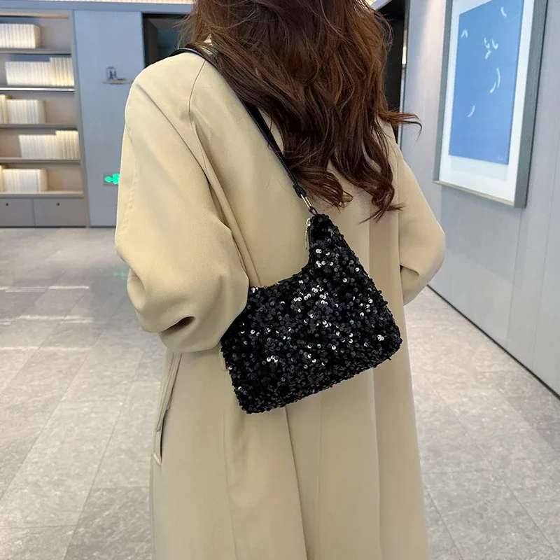 nouveau sac à main coréen pour femmes avec décoration de paillettes, sac à bandoulière carré polyvalent, petit sac à main tendance pour un usage quotidien