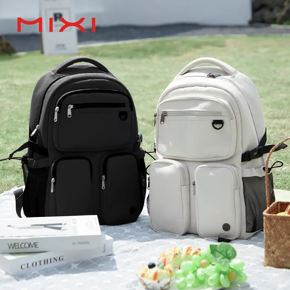 Mixi Nouvelles Femmes Sac À Dos Ordinateur Portable 15.6 "Ordinateur Sac D'école Cartable 17 Pouces Hommes Sac À Dos De Voyage Imperméable Léger M5112