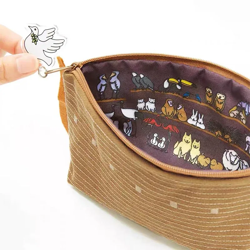 1 pièce trousse de maquillage portable grande capacité, mignonne, créative, motif dessin animé océan, également trousse à crayons et rangement pour fournitures de papeterie