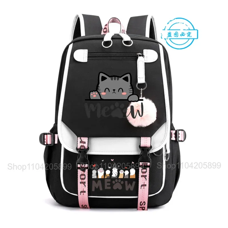 sac à dos chat empilé mignon, amusant, style anime, pour étudiants, garçons et filles, mochilas, sac de cours quotidien, sac à dos décontracté portable