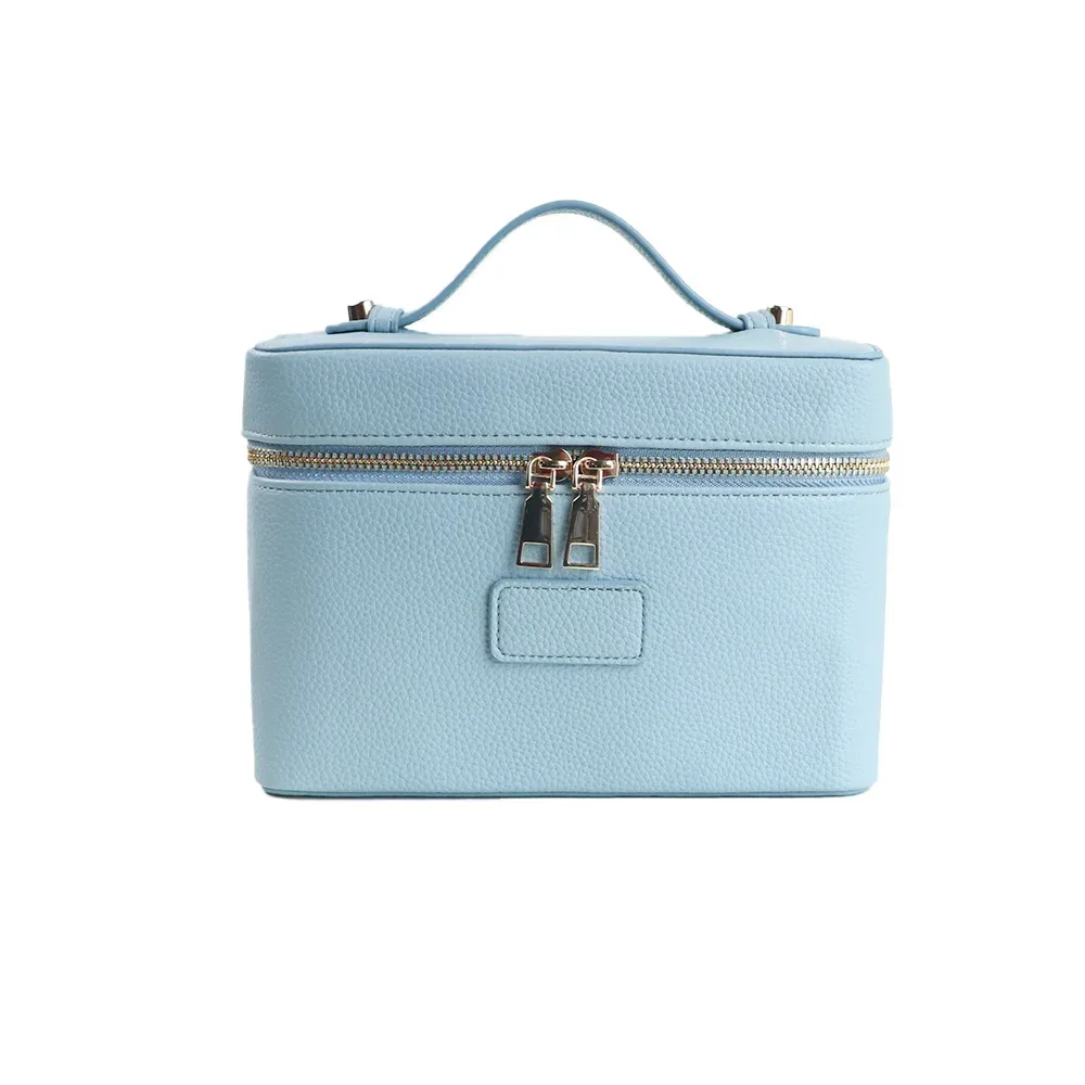 nouvelle trousse de voyage portable en cuir pu grande capacité pour femmes, trousse de maquillage et cosmétiques personnalisable avec logo