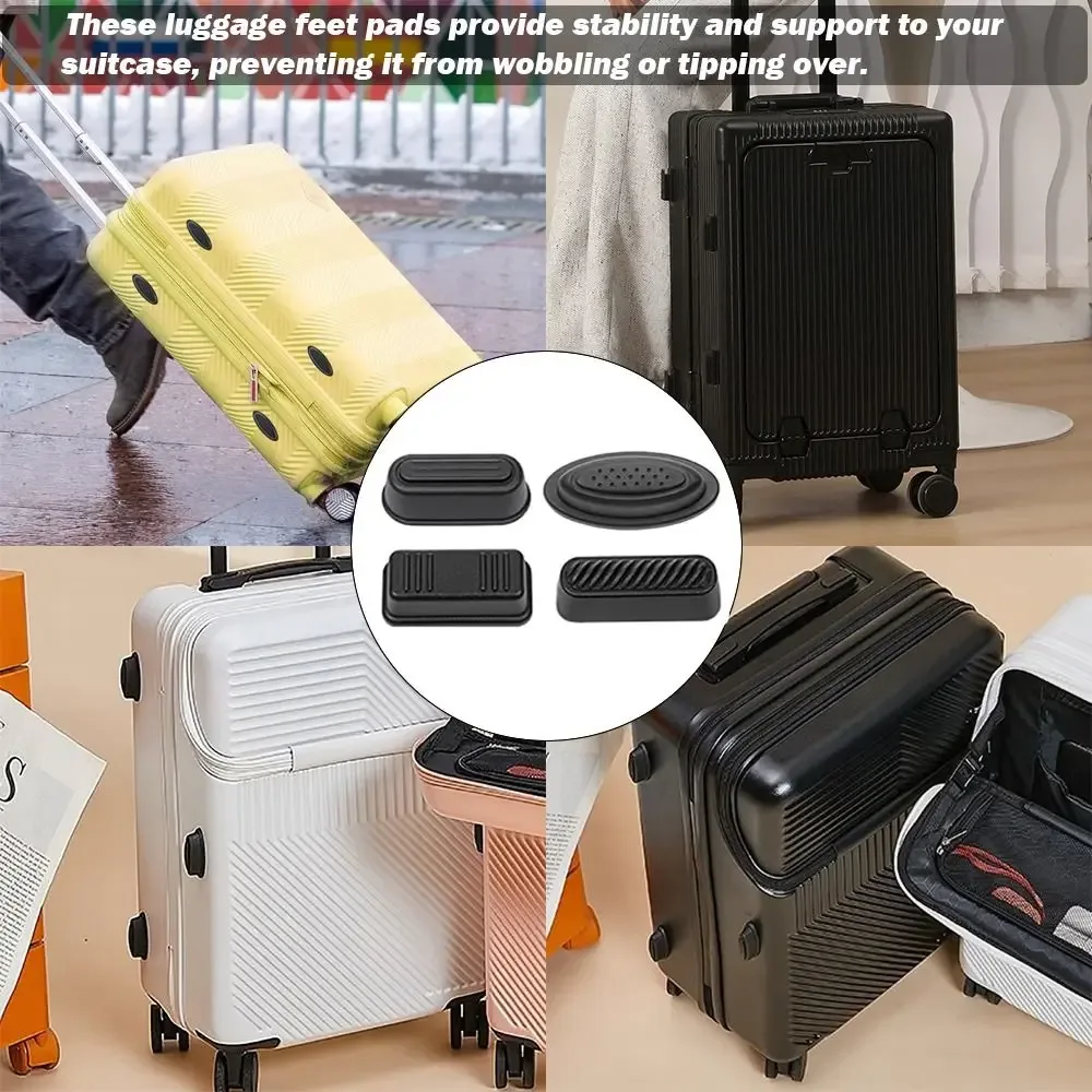 patins de protection en plastique noirs pour bagages avec vis, support inférieur de valise, pièce de rechange universelle pour toutes les valises