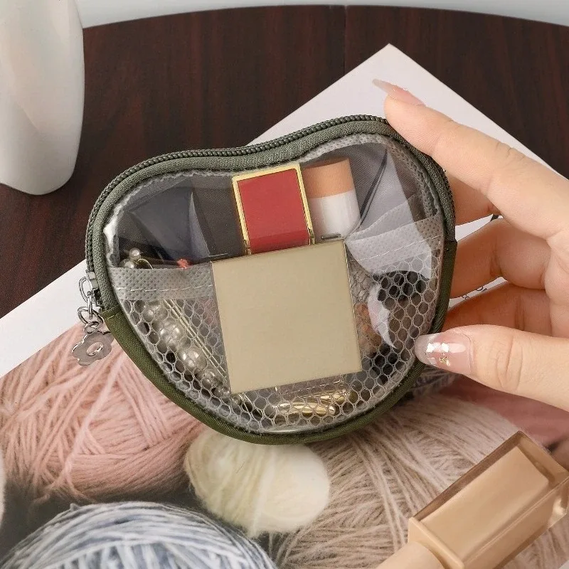 Petite trousse de toilette pour sac à main, mini trousse à maquillage, pochette transparente mignonne, organiseur de voyage, étui pour articles de toilette, pochette imperméable avec fermeture éclair