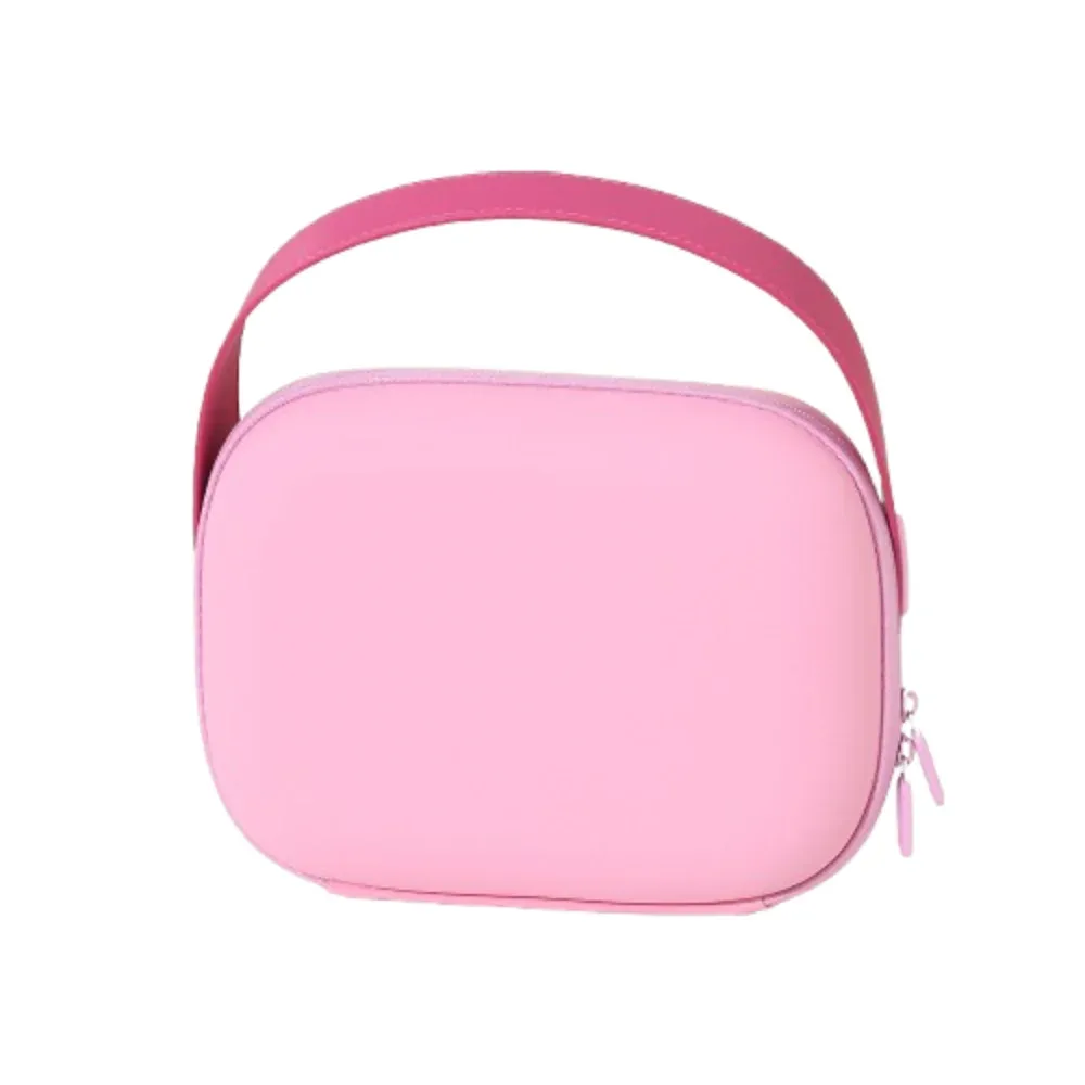 sac cosmétique simple en pu imperméable avec poignée, sac fourre-tout carré portable, couleur bonbon, grande capacité, sac de rangement pour articles de toilette, voyage