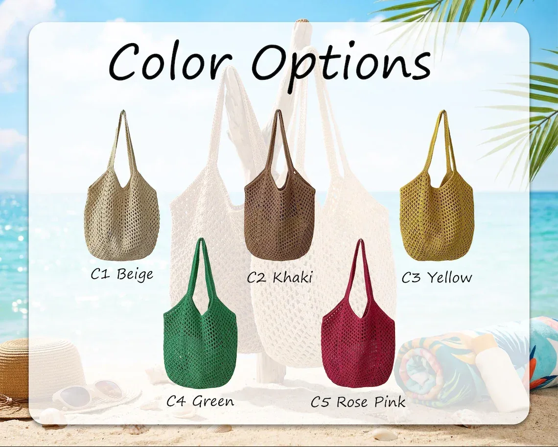 sac de plage au crochet personnalisé, sac fourre-tout d'été, sac cadeau pour demoiselle d'honneur, sac cadeau pour enterrement de vie de jeune fille, sac artisanal écologique