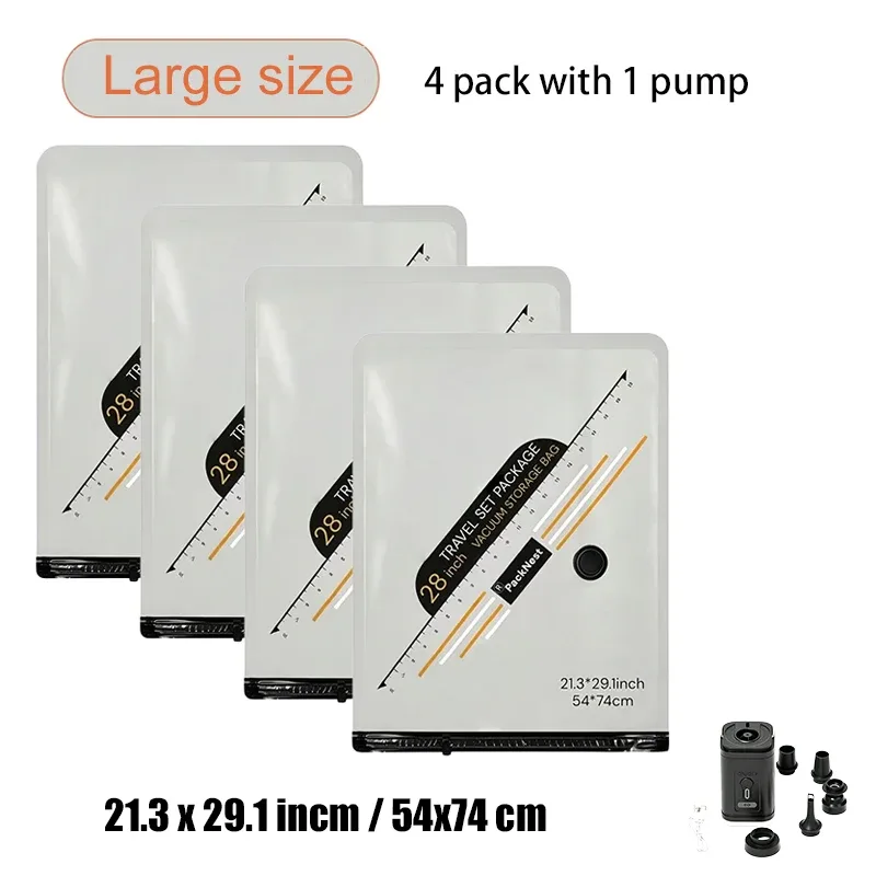 sacs vide compression valise voyage pompe electrique kit, 3 tailles bagages vetements armoire placard organisateur rangement grande capacite anti moisi portatif compact accessoires maison protection reutilisable