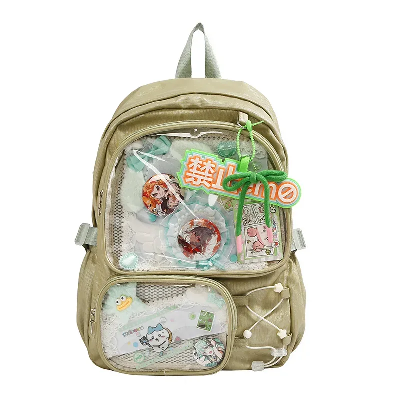 nouveau sac à dos décontracté de style coréen pour femme, sac à dos transparent y2k, sac ita kawaii doux et mignon