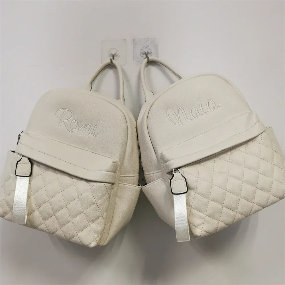 sac à dos en cuir pu avec nom personnalisé pour femme, polyvalent, brodé avec tous les noms, cadeau pour dame, sacs d'extérieur, nouvelle collection
