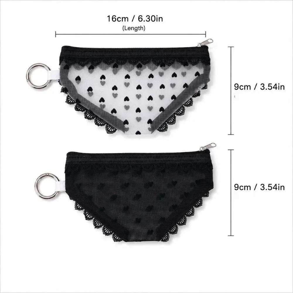 pochette de maquillage transparente en dentelle en forme de cœur, sac de toilette en maille y2k, sac de voyage, pour la vie quotidienne.