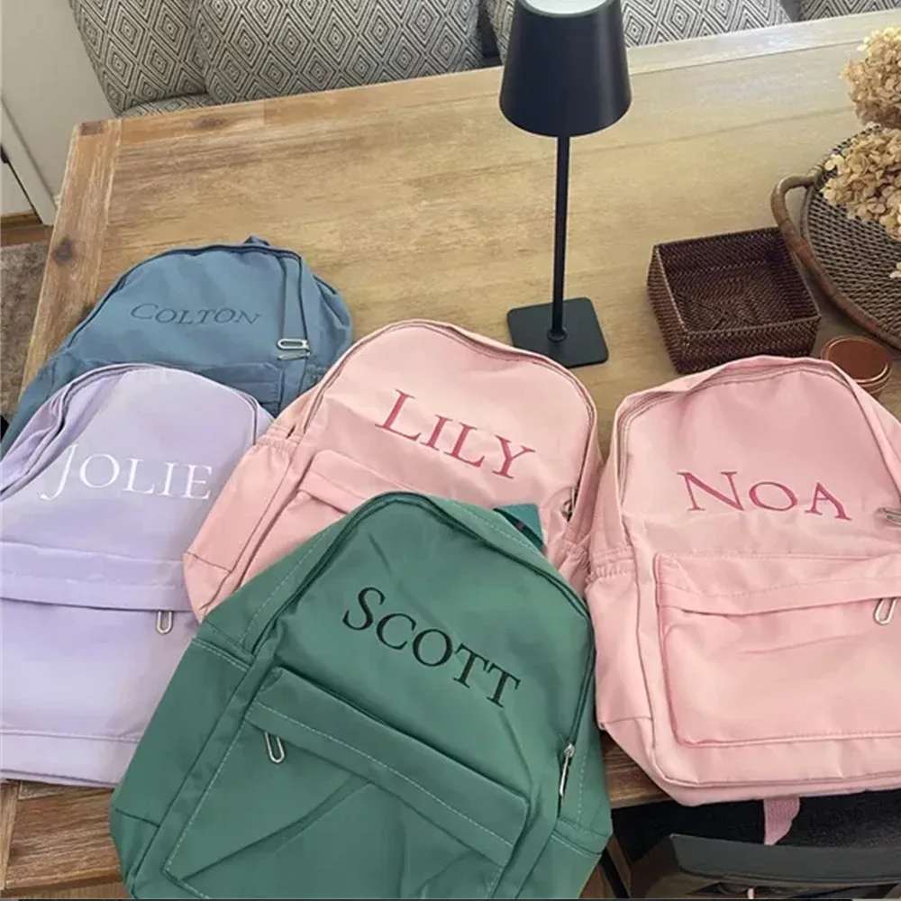 Sac à dos personnalisé pour étudiants de grande capacité, sac à dos pour couple, sac d'ordinateur, sac à dos avec nom brodé personnalisé pour voyage de loisirs
