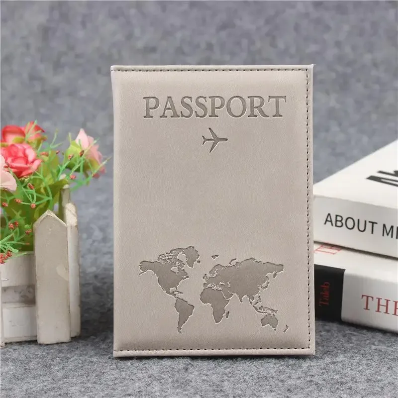 housse de passeport en cuir pu pour hommes et femmes, organisateur, porte-cartes de protection, couvertures de documents d'identité, étui de passeport de voyage, 1 pièce【smq】