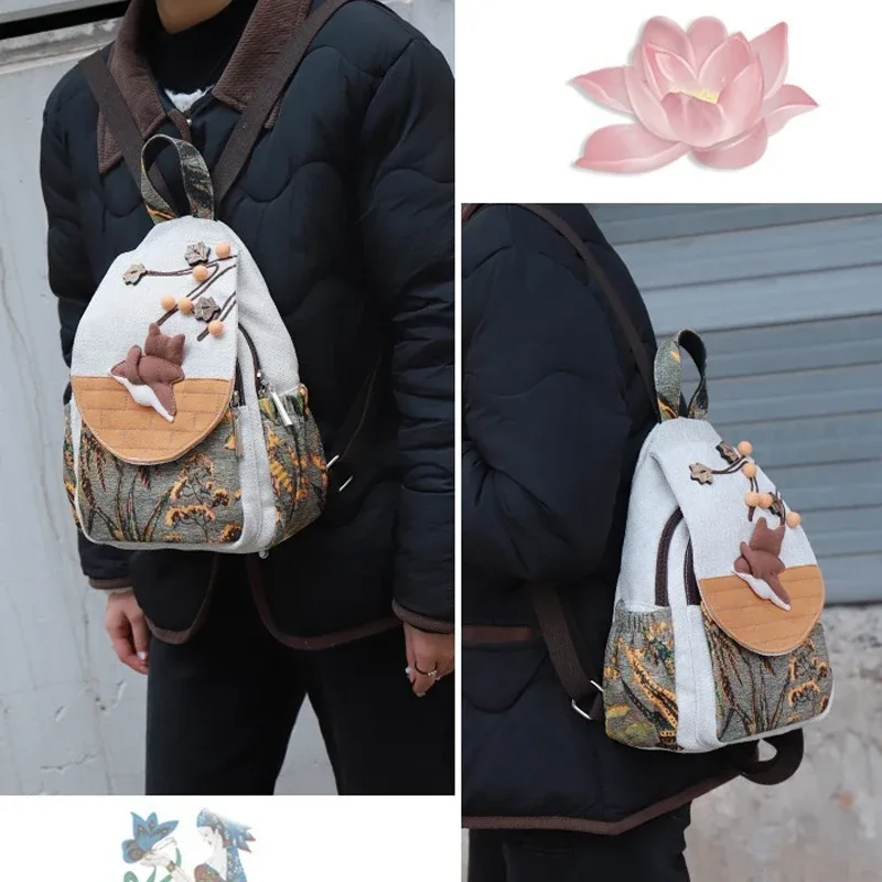 mode 3d dessin animé broderie femmes sac à dos décontracté femme voyage sac à dos joli style filles sac à dos sac à dos sac