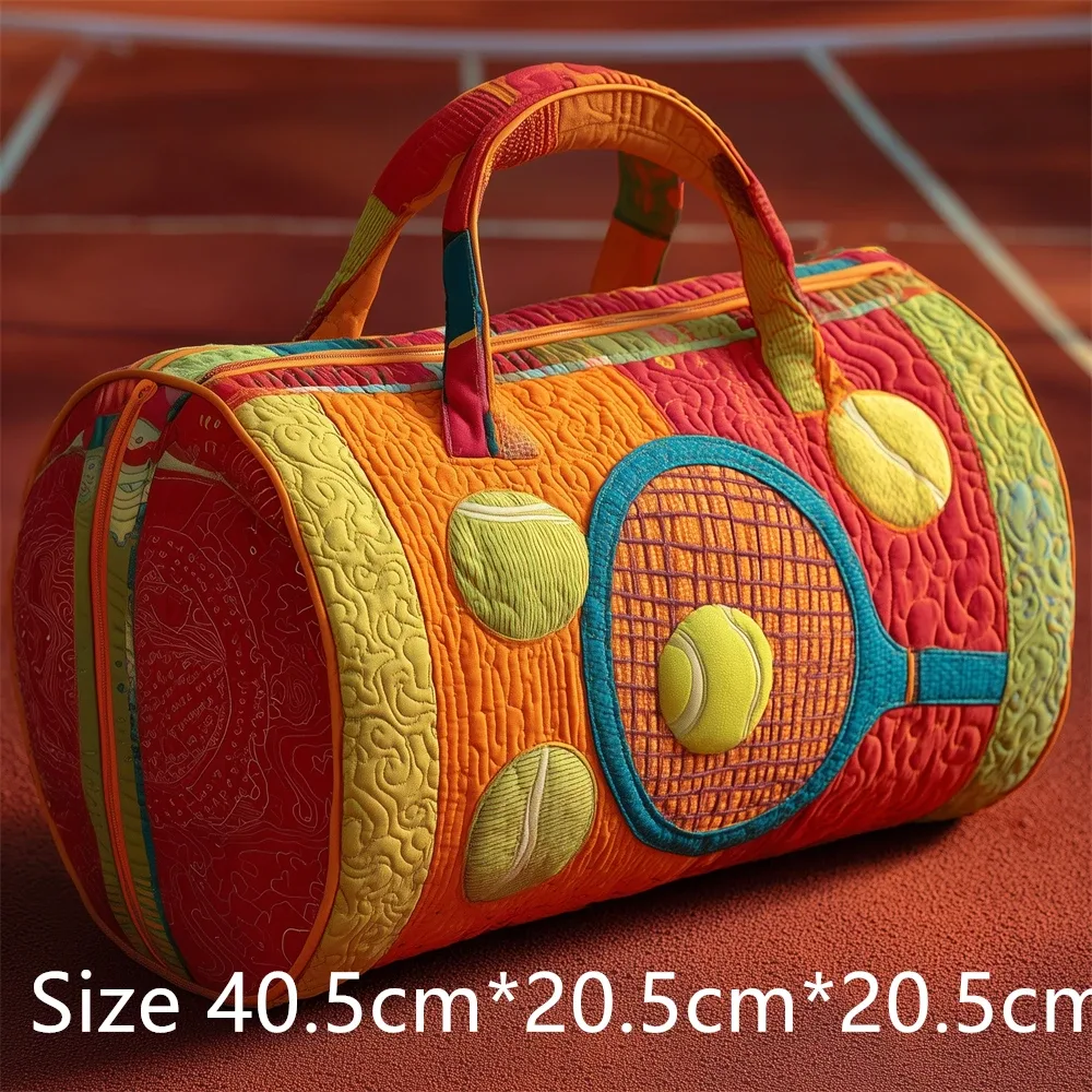 sac de sport matelassé imprimé en 3d pour raquette de tennis, grande capacité, sac de voyage et de sport, sac de week-end tendance pour hommes et femmes