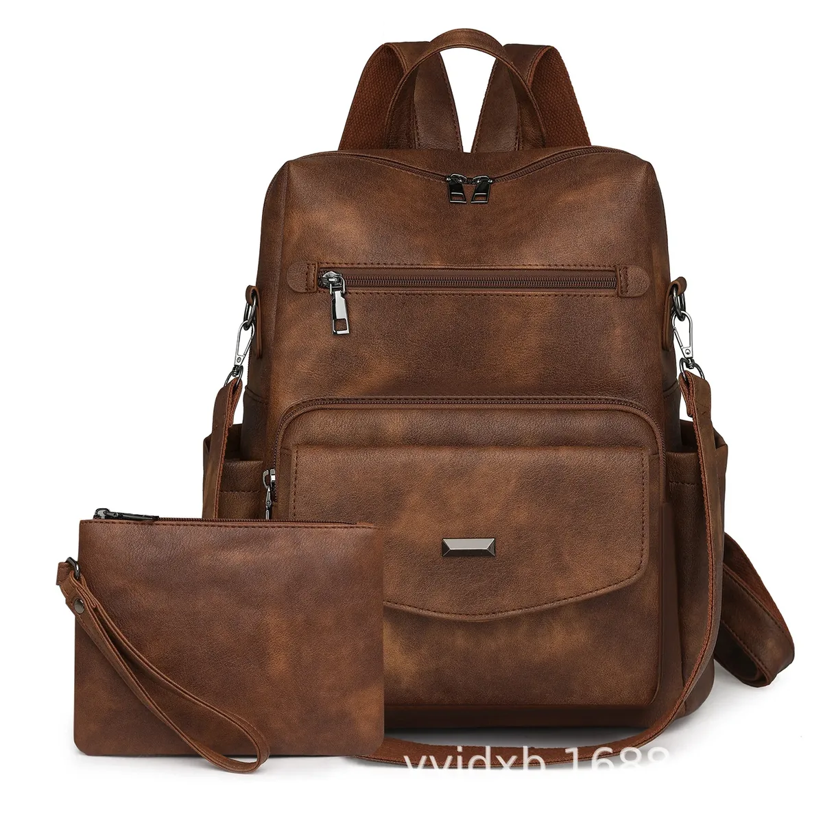 sac à dos en cuir pu pour femmes, imperméable, antivol, grande taille, mode rétro, voyage, collège, travail, portefeuille, sac à bandoulière, 2025
