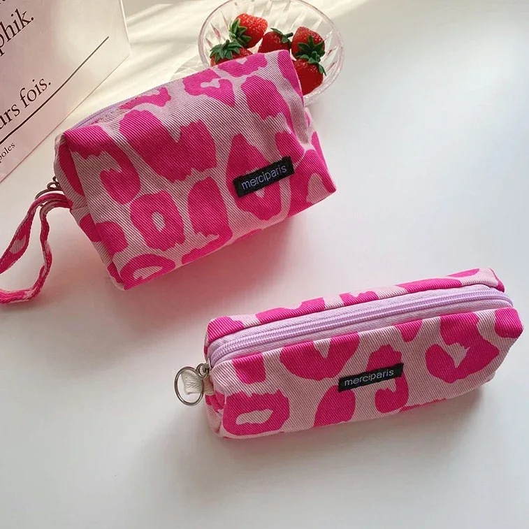 Sac à cosmétiques en toile rétro pour femmes, trousse à crayons simple à carreaux pour filles, sac de rangement pour rouge à lèvres pour dames, petit portefeuille, sacs à main