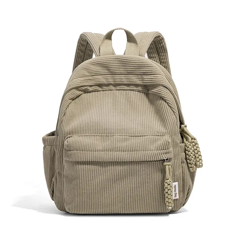 sac à dos japonais décontracté simple multifonctionnel voyage shopping grande capacité velours côtelé petit sac à dos femme