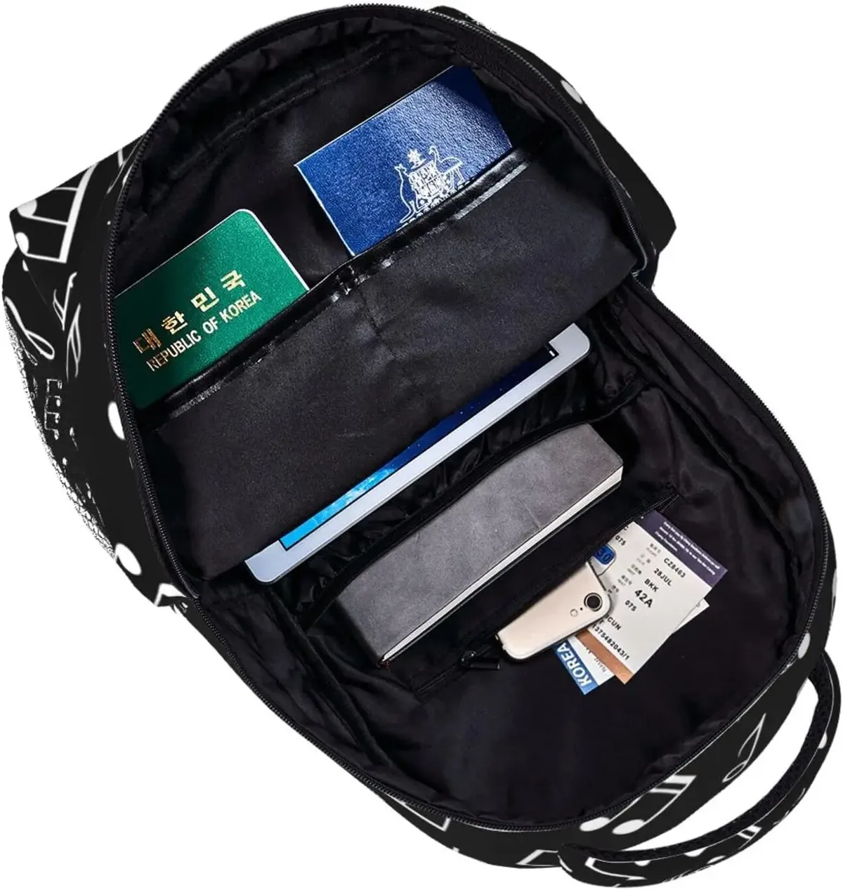 sac à dos de notes de musique pour hommes et femmes, sac à dos de piano, sac à dos d'ordinateur, sac à livres de voyage, sac à dos de camping, sac à dos de randonnée, sac à dos à la mode