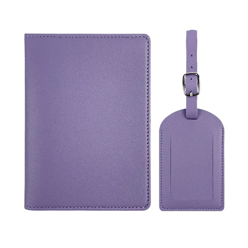 couverture de passeport personnalisée gratuite, ensemble d'étiquette de bagage, porte-billet en cuir pu soomth, ensemble d'accessoires de voyage personnalisés, mode