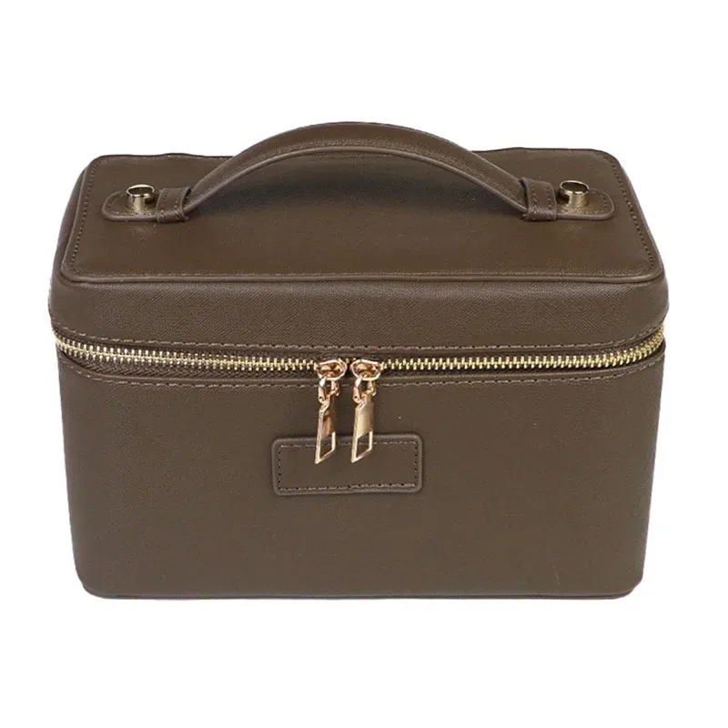 trousse de toilette de voyage personnalisable en cuir saffiano pour femme, sac de rangement portable suspendu pour maquillage et cosmétiques