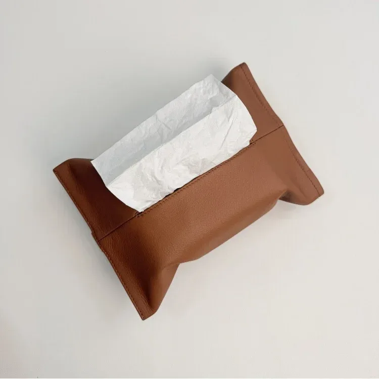boîte à mouchoirs en cuir personnalisable avec lettres, en cuir de vachette pleine fleur, rangement coulissant pour mouchoirs, organisateur de voiture, fixation sur ceinture de sécurité