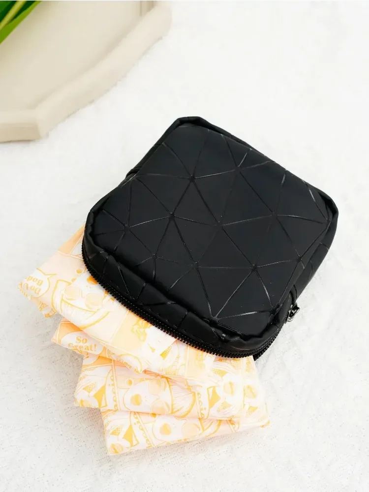 sac d'organisation étanche en cuir pu, sac à bijoux, sac mensuel portable, sac de rangement de serviettes hygiéniques d'extérieur pour femmes