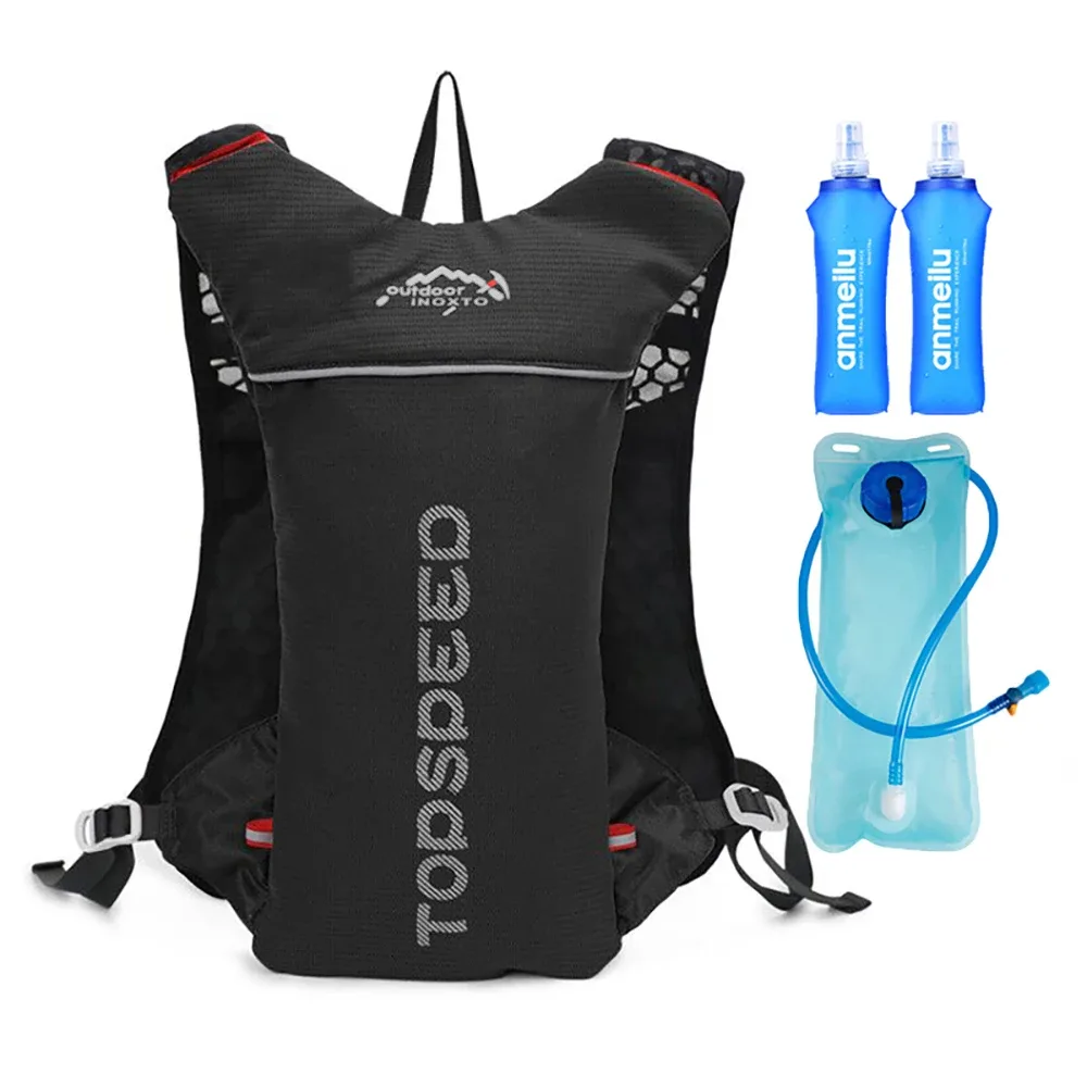 sac à dos ultraléger pour hommes, 5l, pour course en plein air, gilet d'hydratation, jogging, respirant, pour marathon, vélo, bouteille d'eau, 500ml