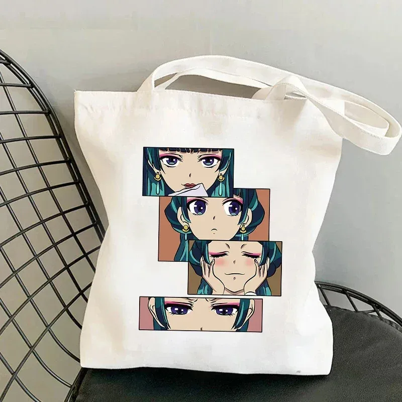sac à bandoulière en toile anime the apothecary diaries, fourre-tout de voyage de grande capacité, sacs de shopping écologiques, cadeau de fête cosplay