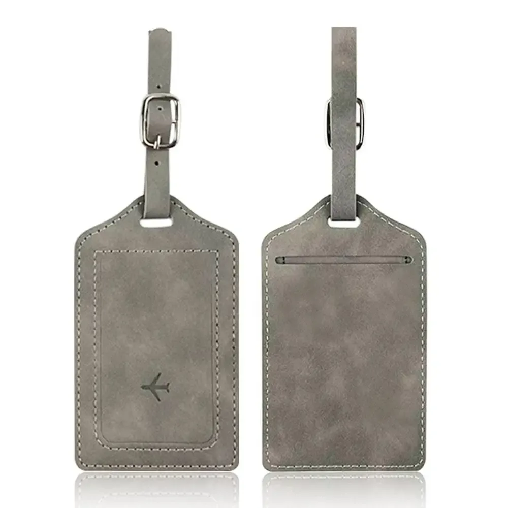 étiquette de bagage en cuir tendance, portable, avec papier de signature, étiquettes d'embarquement universelles pour hommes et femmes