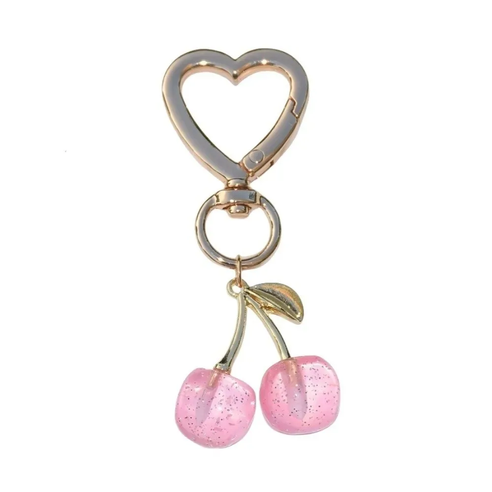 nouveau porte-clés cerise en résine, simulation de fruit, créatif, accessoire de bijouterie diy, décoration suspendue pour sac à dos