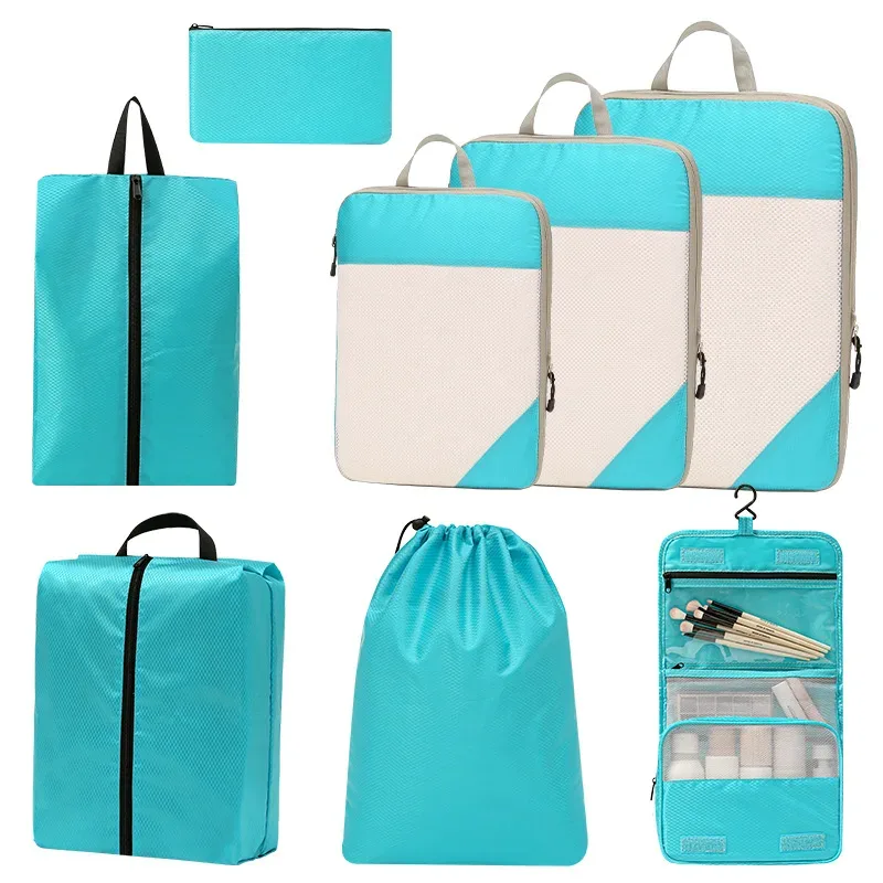 sac de rangement de voyage pour placard, bagages de voyage pour vêtements, chaussures, articles de toilette, cosmétiques, cubes d'emballage anti-poussière, sac de compression