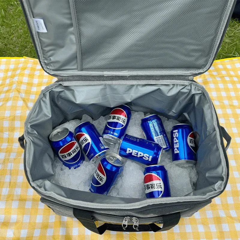 sac isotherme de pique-nique grande capacité 35l, sac à bandoulière portable, sac à main thermique pour l'extérieur, vente chaude