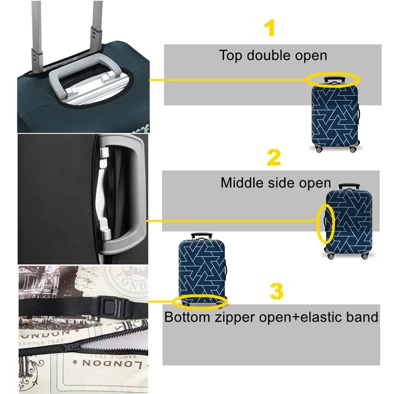 housse de protection pour bagages en tissu extensible, étui anti-poussière pour bagages, adapté à la valise de 18 à 32 pouces, organisateur de voyage