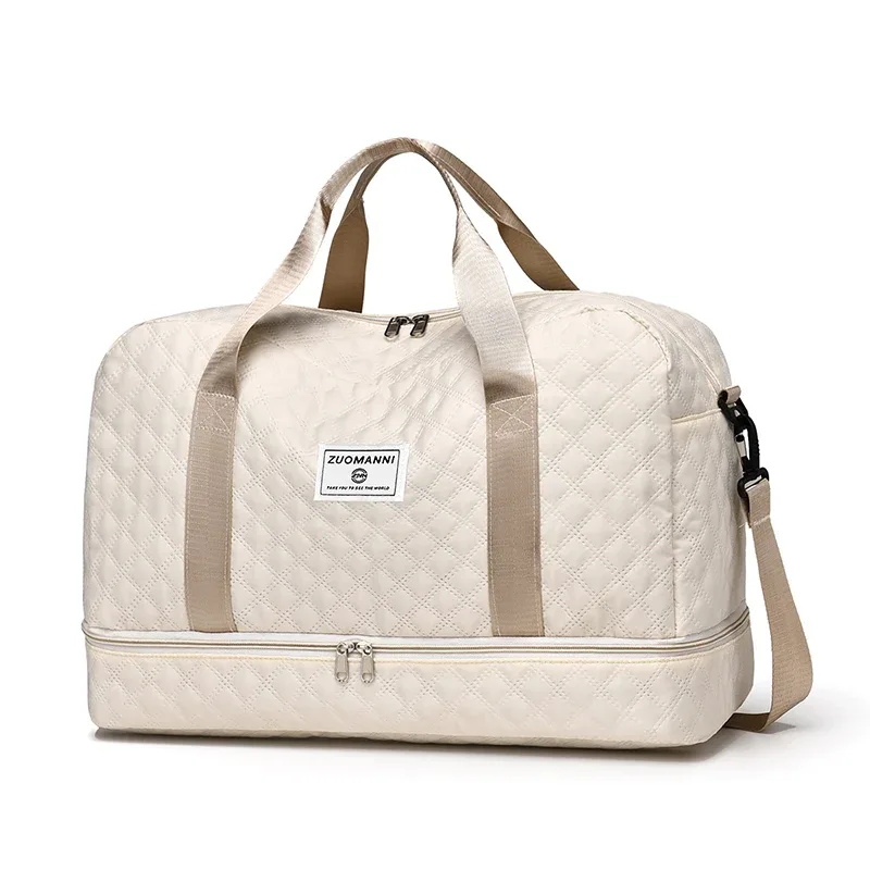 sac de voyage léger en latex rhombique, sac de rangement portable de grande capacité pour le sport et le fitness, sac de week-end de nuit